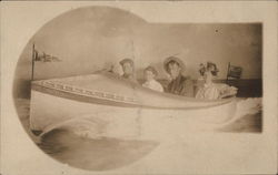 Couples in a Boat Postcard Postcard