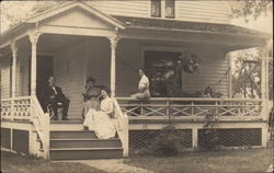 Family on Porch - Hammock Postcard