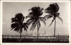 U.S. Warships at Anchor, Cristobal Harbor Postcard