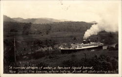 Boat Going Through Canal Postcard