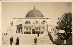 Four People on Steps of a Mosque Postcard