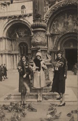 Three Women Posing Venice, Italy Postcard Postcard