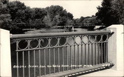 Bridge Scene, Lac Qui Parle River Dawson, MN Postcard Postcard