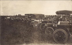 Line of Old Automobiles Cars Postcard Postcard