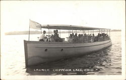 Launch with Passengers Chippewa Lake, OH Postcard Postcard