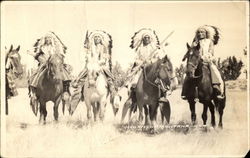 Indians & Horses of Montana Postcard