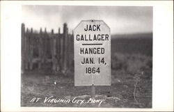 Jack Gallager, Hanged Jan. 14, 1864 Postcard