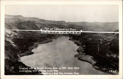 Original Site of Grand Coulee Dam in 1937 Washington Postcard Postcard