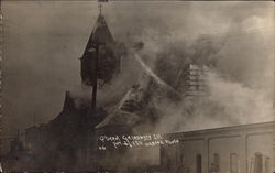 Q Depot Fire April 27 1911 Galesburg, IL Postcard Postcard