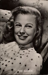 June Allyson Actresses Postcard Postcard