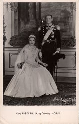 Kong Frederik IX og Dranning Ingrid Royalty Postcard Postcard