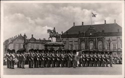 Parade of Soldiers on Amalienborg Copenhagen, Denmark Postcard Postcard