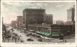 Looking West on Portage Avenue Postcard