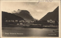 View of Town and Fjord Aandalsnes, Norway Postcard Postcard