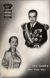 S.A.S. Rainier III & Miss Grace Kelly Royalty Postcard Postcard