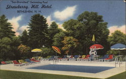 "Sun-Drenched" Swimming Pool, Strawberry Hill Hotel Bethlehem, NH Postcard Postcard