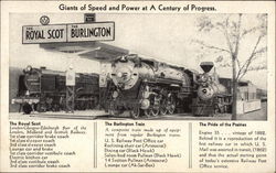 Giants of Speed and Power at A Century of Progress Locomotives Postcard Postcard