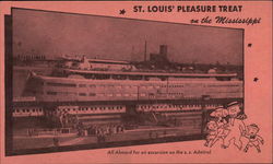 St. Louis' Pleasure Treat on the Mississippi Postcard