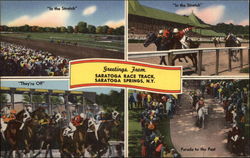 Greetings from Saratoga Race Track Saratoga Springs, NY Postcard Postcard