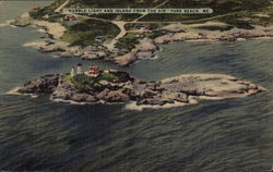 Nubble Light and Island From the Air York Beach, ME Postcard Postcard