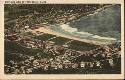 Airplane View York Beach, ME Postcard Postcard