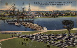 U.S. Naval Training Station, U.S.S. Constellation Newport, RI Postcard Postcard