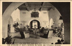 The interiors at Santa Barbara Biltmore are typically Spanish Postcard