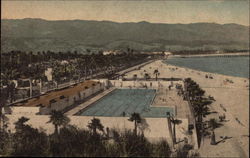 Beach and Municipal Pool Postcard