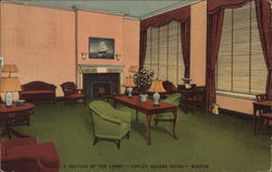 A Section of the Lobby, The Copley Square Hotel Boston, MA Postcard Postcard