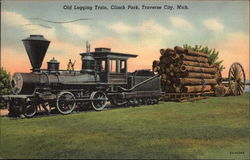 Old Logging Train, Clinch Park Postcard