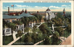 Bird's-Eye View of Campus, University of Michigan Ann Arbor, MI Postcard Postcard