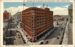 Brown Palace Hotel in Foreground Postcard