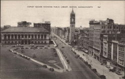 Copley Square Showing Public Library Postcard