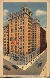 Southern Hotel, Redwood and Light Streets Postcard