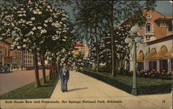 Bath House Row and PRomenade Hot Springs National Park, AR Postcard Postcard