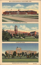 High Schools of Manitowoc Wisconsin Postcard Postcard