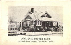 Dunmovin Tourist Home Front Royal, VA Postcard Postcard