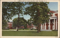 Campus View of Elon College Postcard