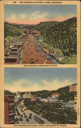 Hot Springs National Park in 1875 and today Arkansas Postcard Postcard