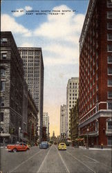 Main Street Looking North from Ninth Street Fort Worth, TX Postcard Postcard