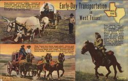 Early Day Transportation in West Texas Postcard