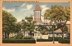 Auditorium and Stokes Monument Postcard