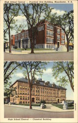 High School Central - Practical Arts and Classical Buildings Postcard