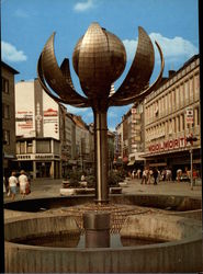 Adalbertstrasse mit Kugelbrunnen Bad Aachen, Germany Postcard Postcard