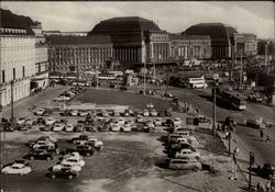 Railway Station and Messestadt Postcard