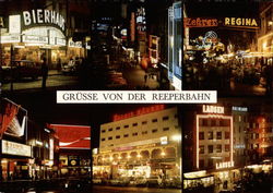 Reeperbahn at Night Postcard