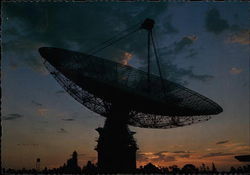 Radio Telescope at Sunset Postcard