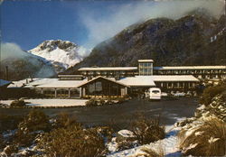 The Hermitage in Winter, Mt. Cook National Park Mount Cook Village, New Zealand Postcard Postcard