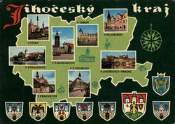 Various Cities and their Town Crests Postcard