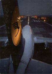 Lufthanasa Jet on Runway Postcard